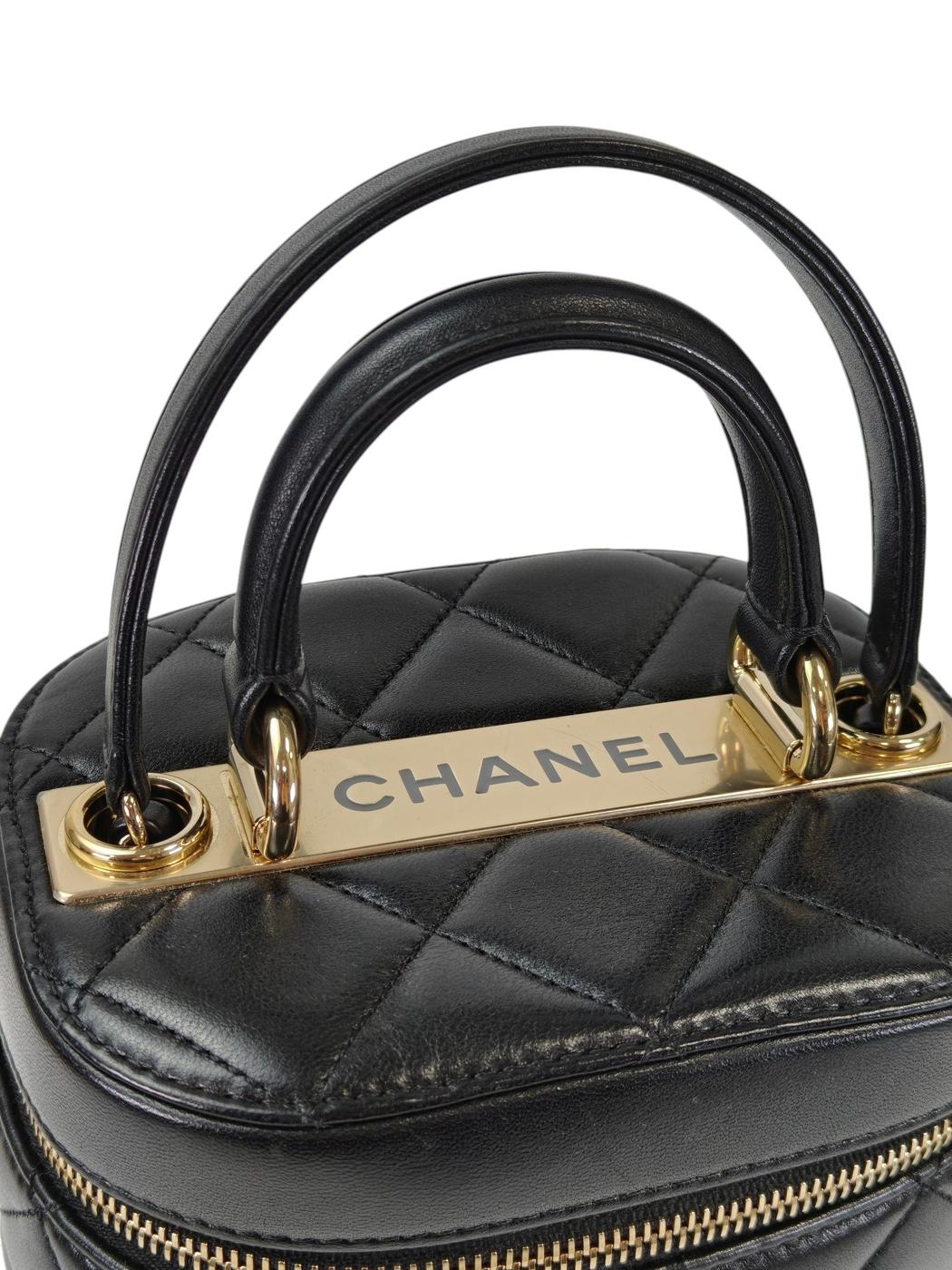 CHANEL シャネル ヴァニティ 2way チェーンショルダーバッグ ブラック 管理番号：10121