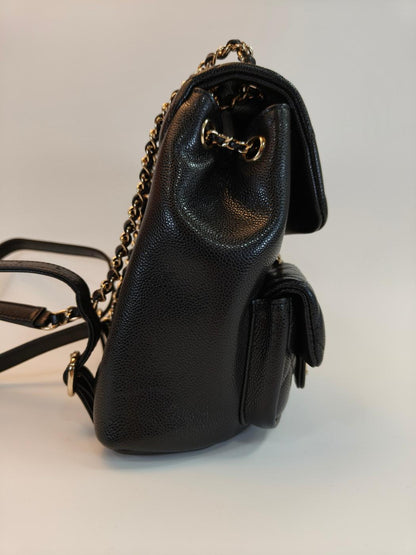 CHANEL シャネル バックパック リュック マトラッセ キャビアスキン ブラック ゴールド金具 AS3860 管理番号：10124