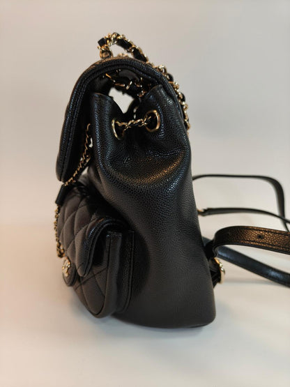 CHANEL シャネル バックパック リュック マトラッセ キャビアスキン ブラック ゴールド金具 AS3860 管理番号：10124