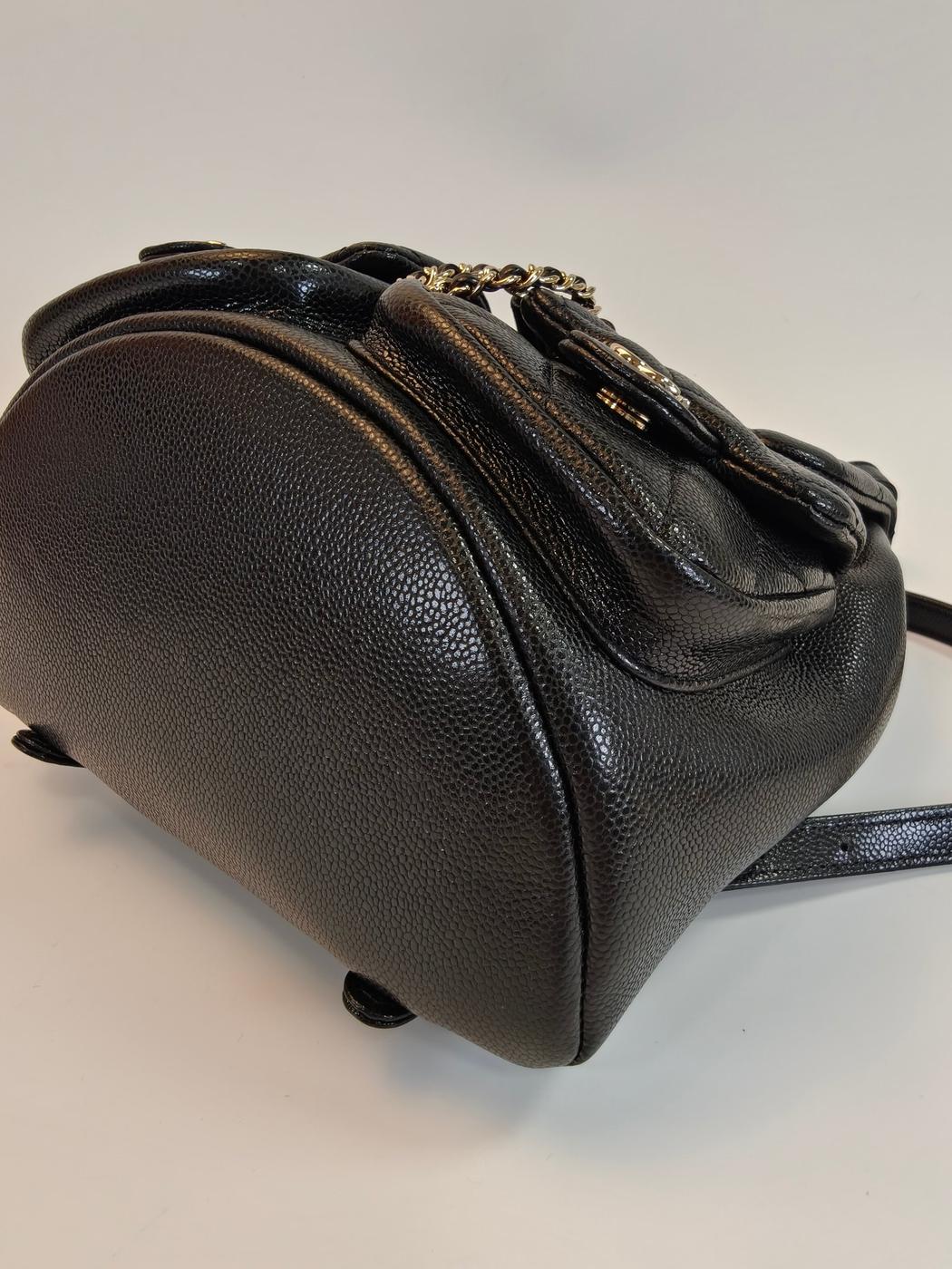 CHANEL シャネル バックパック リュック マトラッセ キャビアスキン ブラック ゴールド金具 AS3860 管理番号：10124