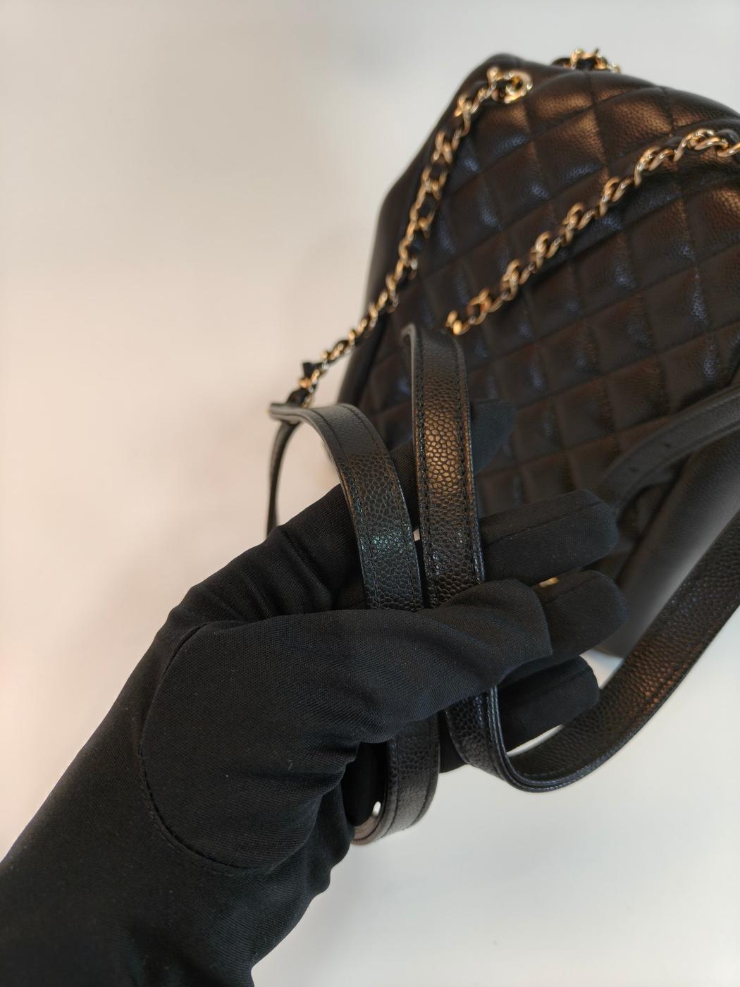 CHANEL シャネル バックパック リュック マトラッセ キャビアスキン ブラック ゴールド金具 AS3860 管理番号：10124