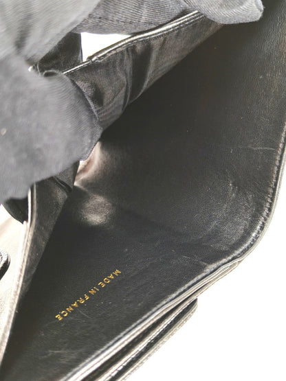 CHANEL シャネル キャビアスキン Wホック 二つ折り財布 A01427 ブラック 管理番号：10145