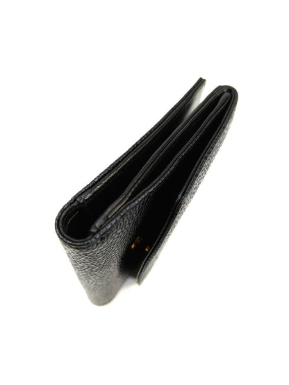 CHANEL シャネル キャビアスキン Wホック 二つ折り財布 A01427 ブラック 管理番号：10145