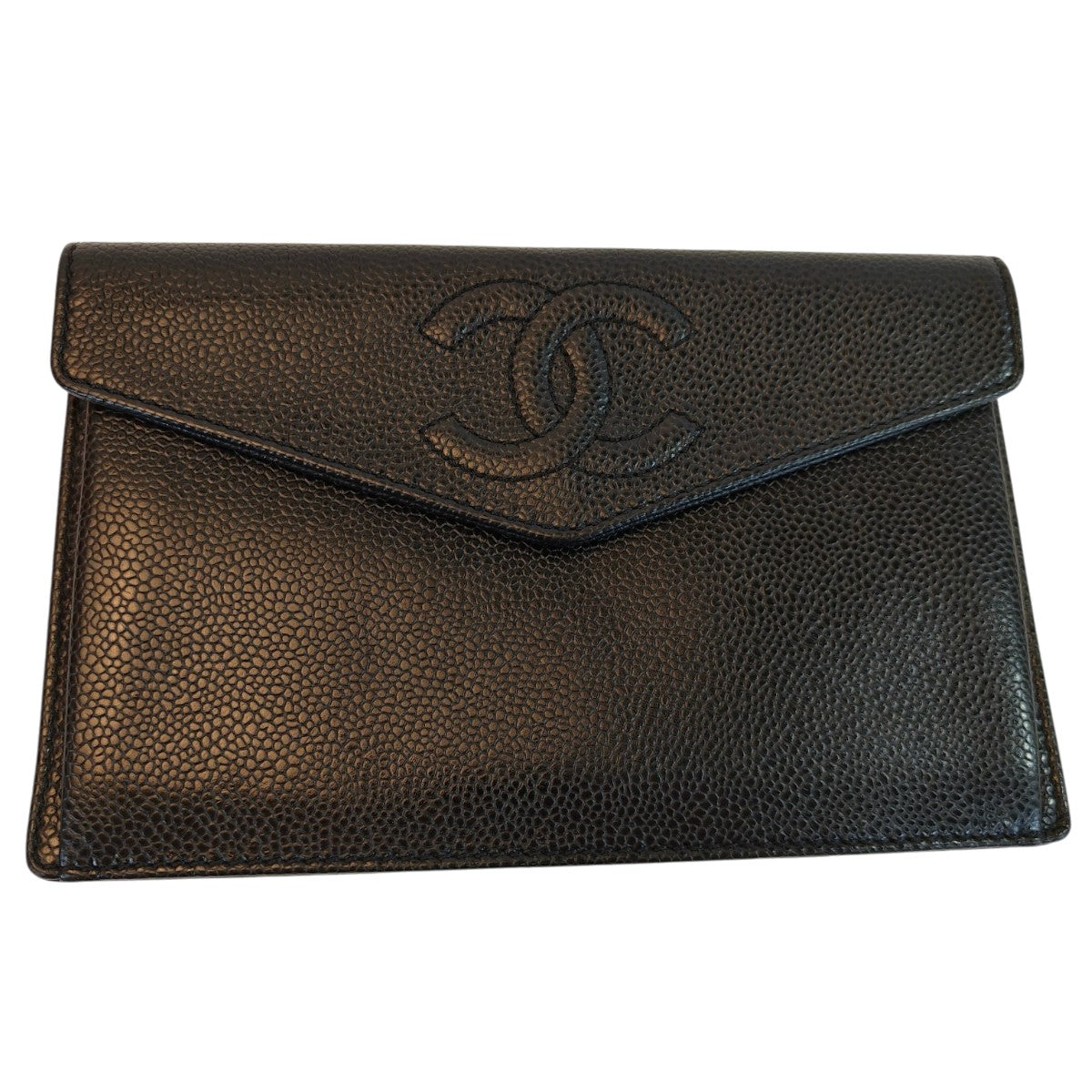 CHANEL シャネル ココマーク 長財布 キャビアスキン ブラック ゴールド金具 管理番号：10174