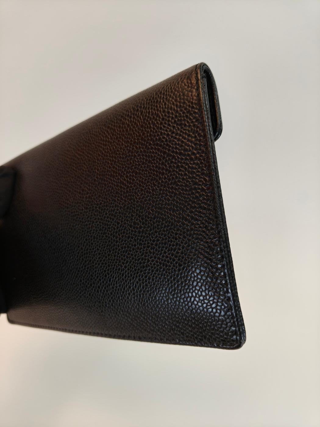 CHANEL シャネル ココマーク 長財布 キャビアスキン ブラック ゴールド金具 管理番号：10174