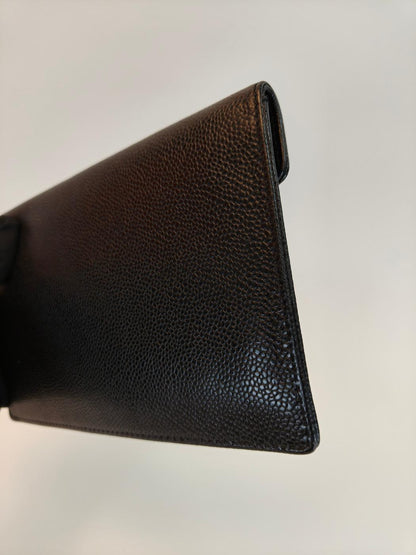 CHANEL シャネル ココマーク 長財布 キャビアスキン ブラック ゴールド金具 管理番号：10174