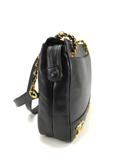 シャネル CHANEL トリプルココ チェーントート トートバッグ キャビアスキン ブラック 管理番号：10244