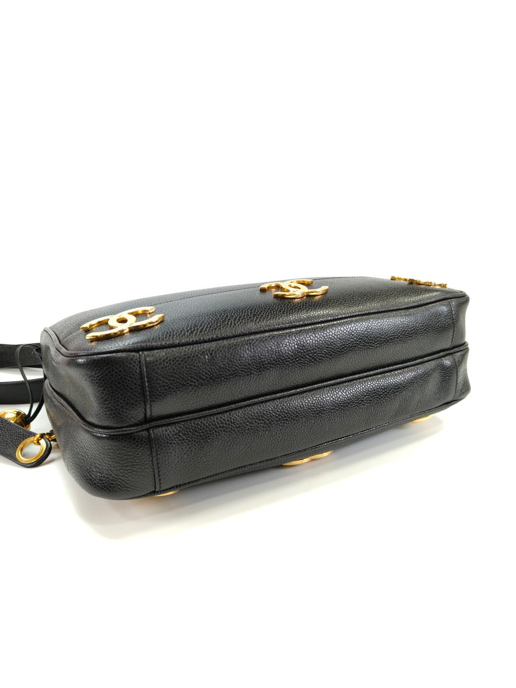 シャネル CHANEL トリプルココ チェーントート トートバッグ キャビアスキン ブラック 管理番号：10244