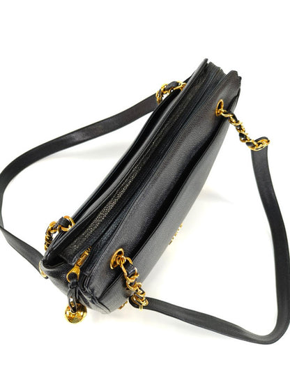 シャネル CHANEL トリプルココ チェーントート トートバッグ キャビアスキン ブラック 管理番号：10244