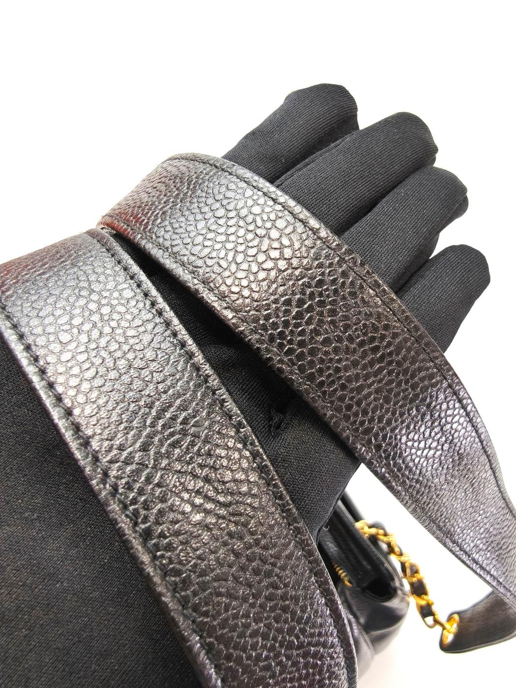 シャネル CHANEL トリプルココ チェーントート トートバッグ キャビアスキン ブラック 管理番号：10244