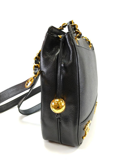シャネル CHANEL トリプルココ チェーントート トートバッグ キャビアスキン ブラック 管理番号：10244
