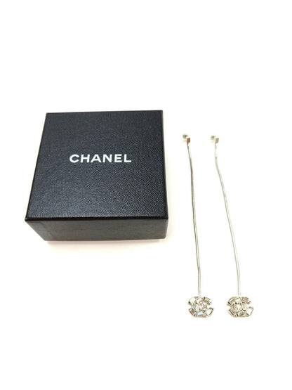 CHANEL ココマーク ピアス 01P ラインストーン シルバー 管理番号：10251