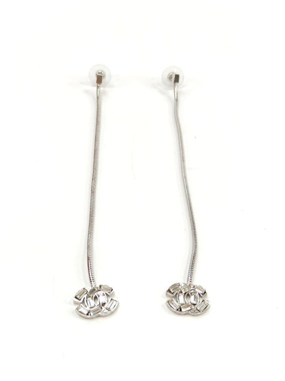 CHANEL ココマーク ピアス 01P ラインストーン シルバー 管理番号：10251