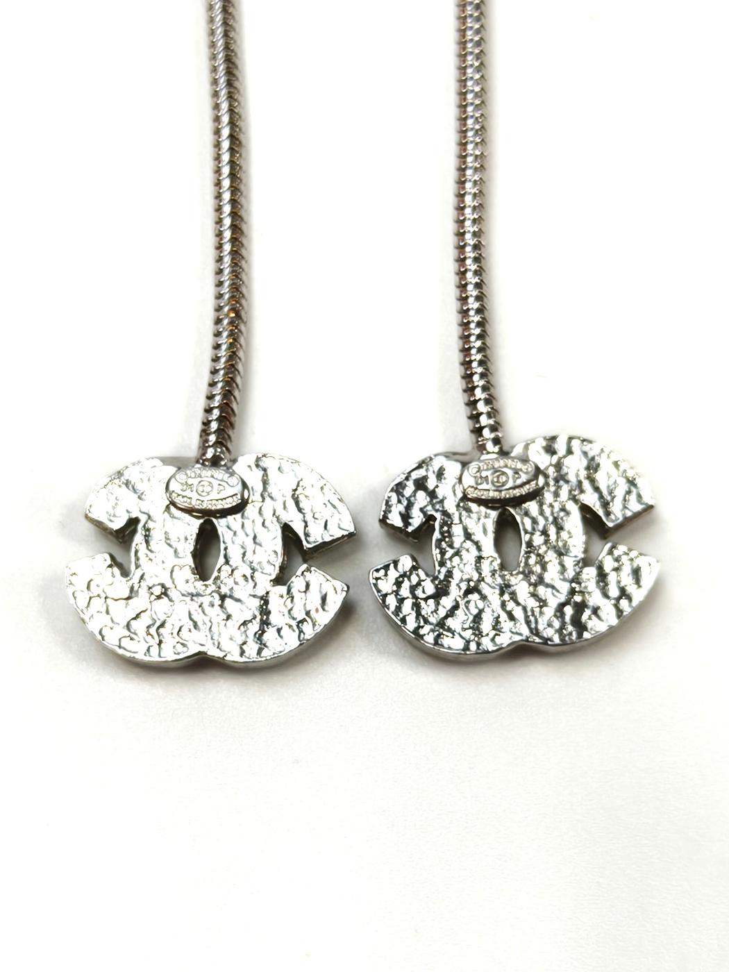 CHANEL ココマーク ピアス 01P ラインストーン シルバー 管理番号：10251