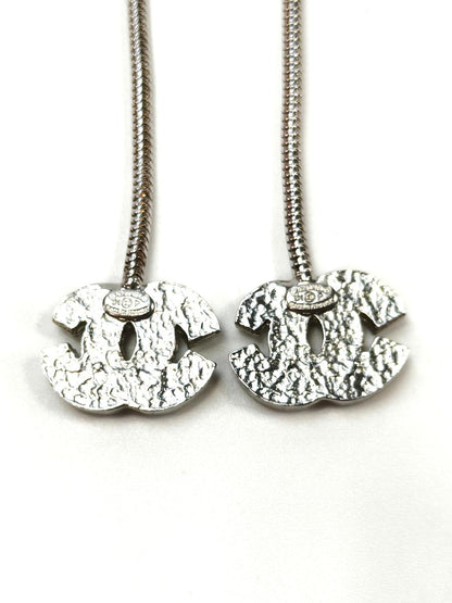 CHANEL ココマーク ピアス 01P ラインストーン シルバー 管理番号：10251