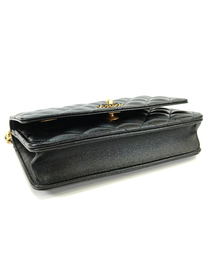 CHANEL シャネル19 マトラッセ トップハンドル チェーンウォレット AP3664 ブラック 管理番号：10411