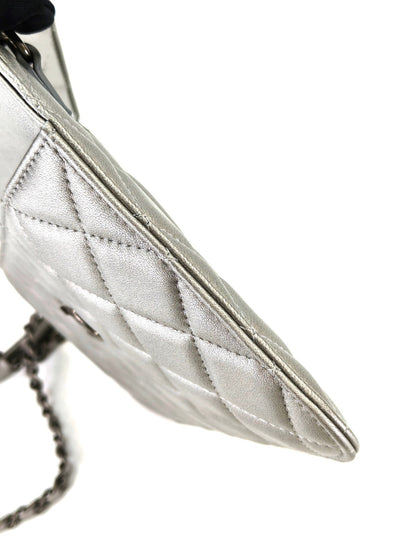 CHANEL シャネル マトラッセ マルチバッグ チェーンショルダー 財布 スマホケース付き シルバー 管理番号：10422