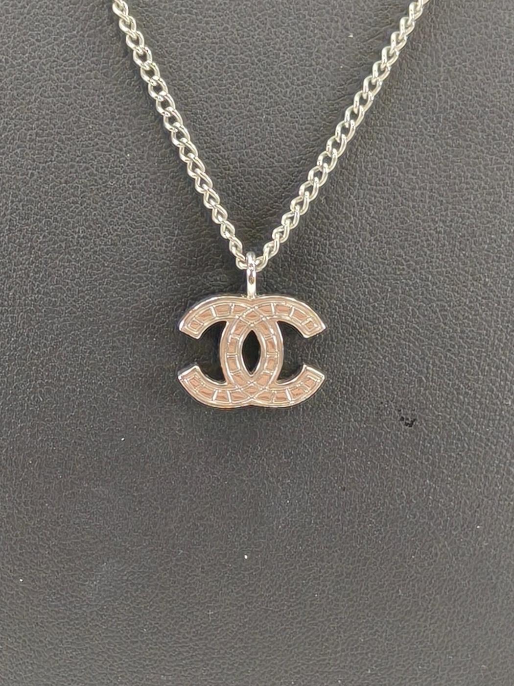 CHANEL Coco Mark Necklace Silver Control Number: 10440