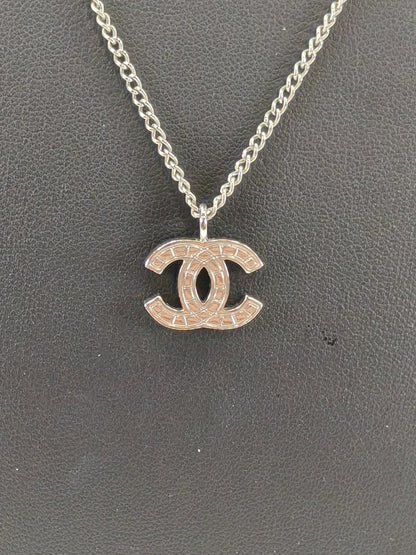 CHANEL Coco Mark Necklace Silver Control Number: 10440