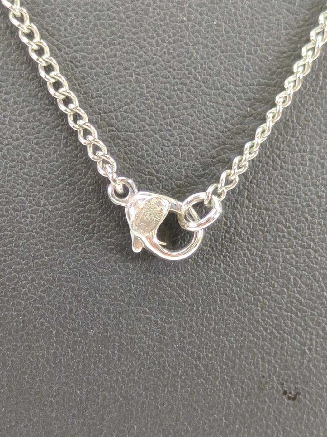 CHANEL Coco Mark Necklace Silver Control Number: 10440