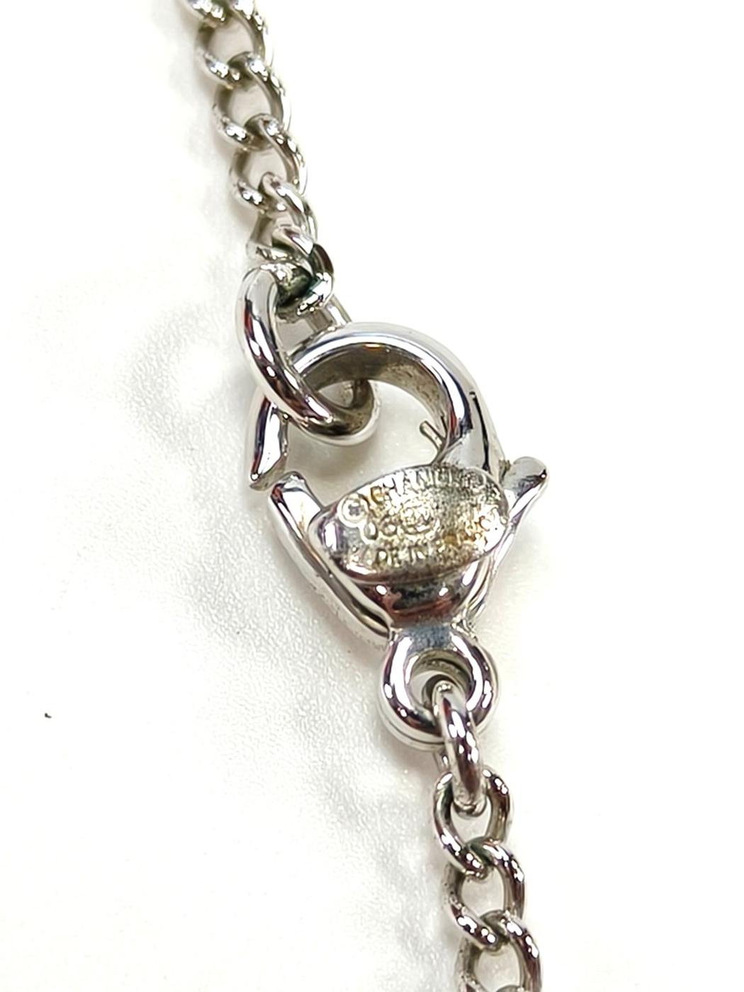 CHANEL Coco Mark Necklace Silver Control Number: 10440