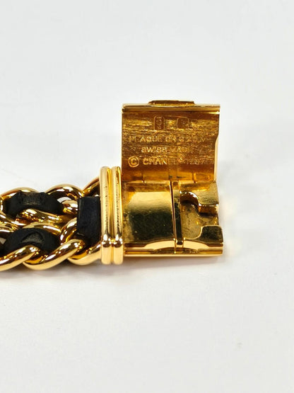 CHANEL シャネル プルミエール Lサイズ オクタゴナル チェーンブレス レザーベルト クオーツアナログ ゴールド 管理番号：10455