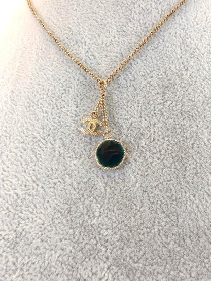 CHANEL Coco Mark Logo No. 5 Necklace Pendant Gold Black Control Number: 10460