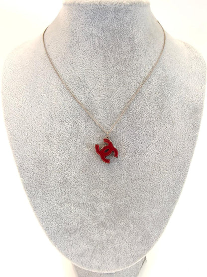 CHANEL Coco Mark Reversible Necklace, Black and Red, Reference Number: 10484