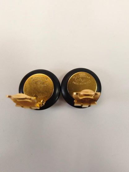 CHANEL シャネル ココマーク イヤリング ゴールド×ブラック 管理番号：10514