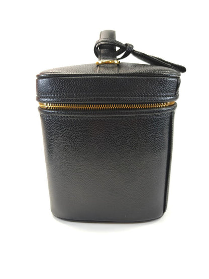 CHANEL シャネル キャビアスキン 2Way バニティバッグ ショルダーバッグ メイク コスメ 化粧ポーチ ブラック 管理番号：10527