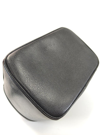 CHANEL シャネル キャビアスキン 2Way バニティバッグ ショルダーバッグ メイク コスメ 化粧ポーチ ブラック 管理番号：10527