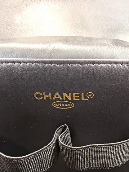 CHANEL シャネル キャビアスキン 2Way バニティバッグ ショルダーバッグ メイク コスメ 化粧ポーチ ブラック 管理番号：10527