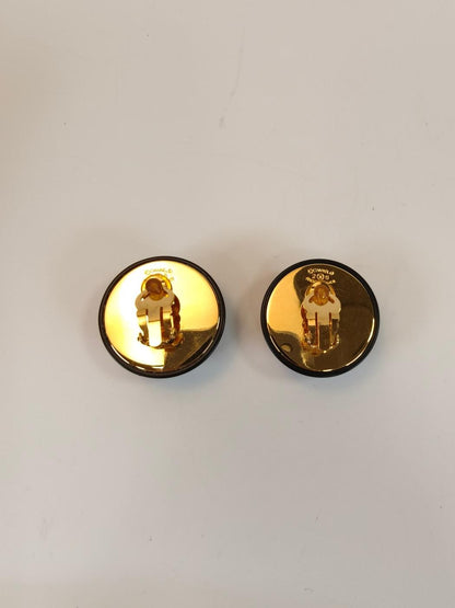 CHANEL Coco Mark Earrings Gold x Black Product number: 10537