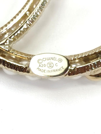 CHANEL Coco Mark Pearl Brooch White x Gold Product number: 10556