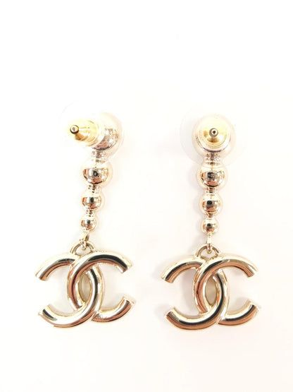 CHANEL Coco Mark Drop Earrings Rhinestone Gold Product number: 10578