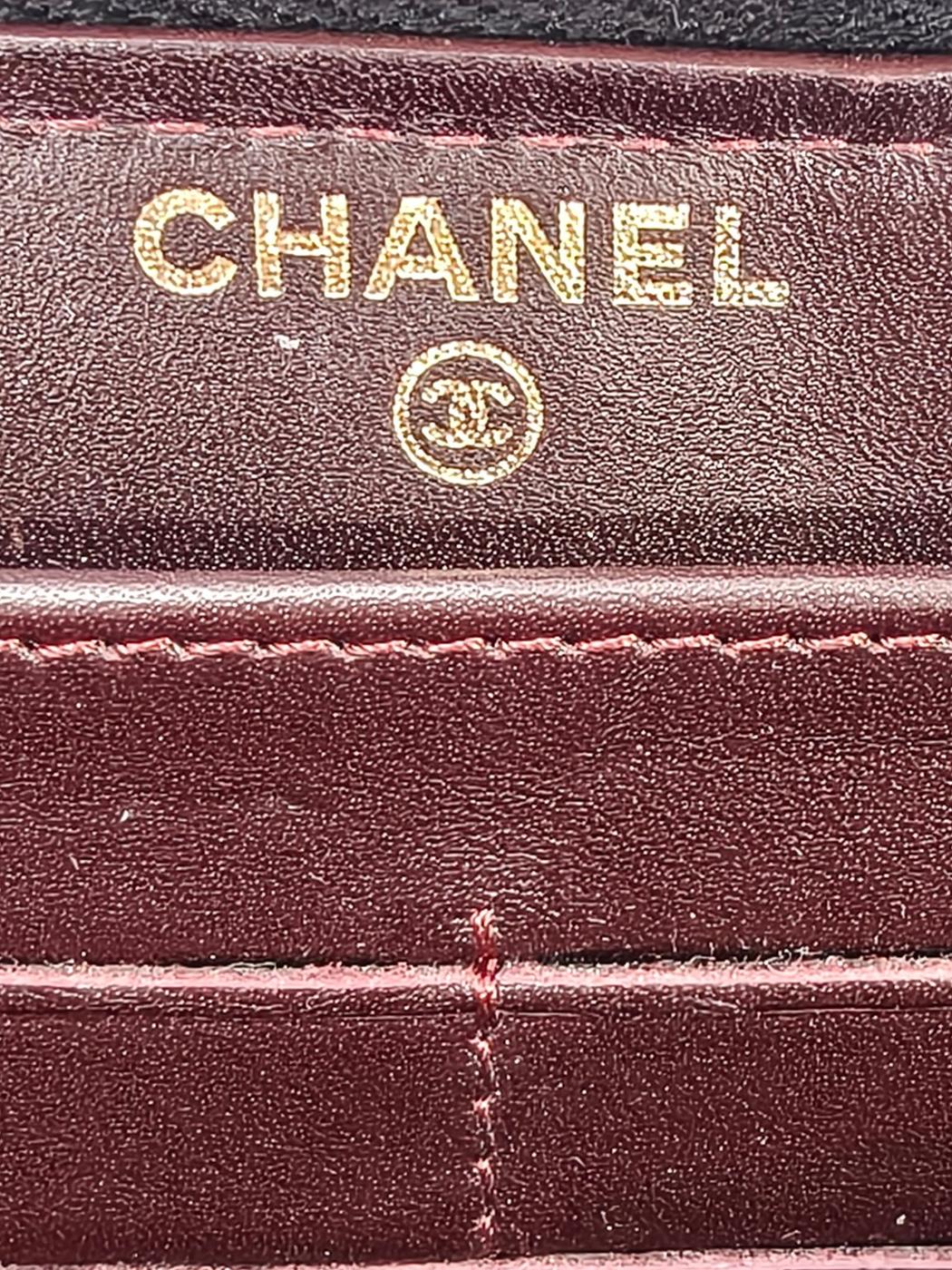 CHANEL 香奈儿 菱格经典拉链长款钱夹 鱼子酱皮 黑色 管理编号：10610