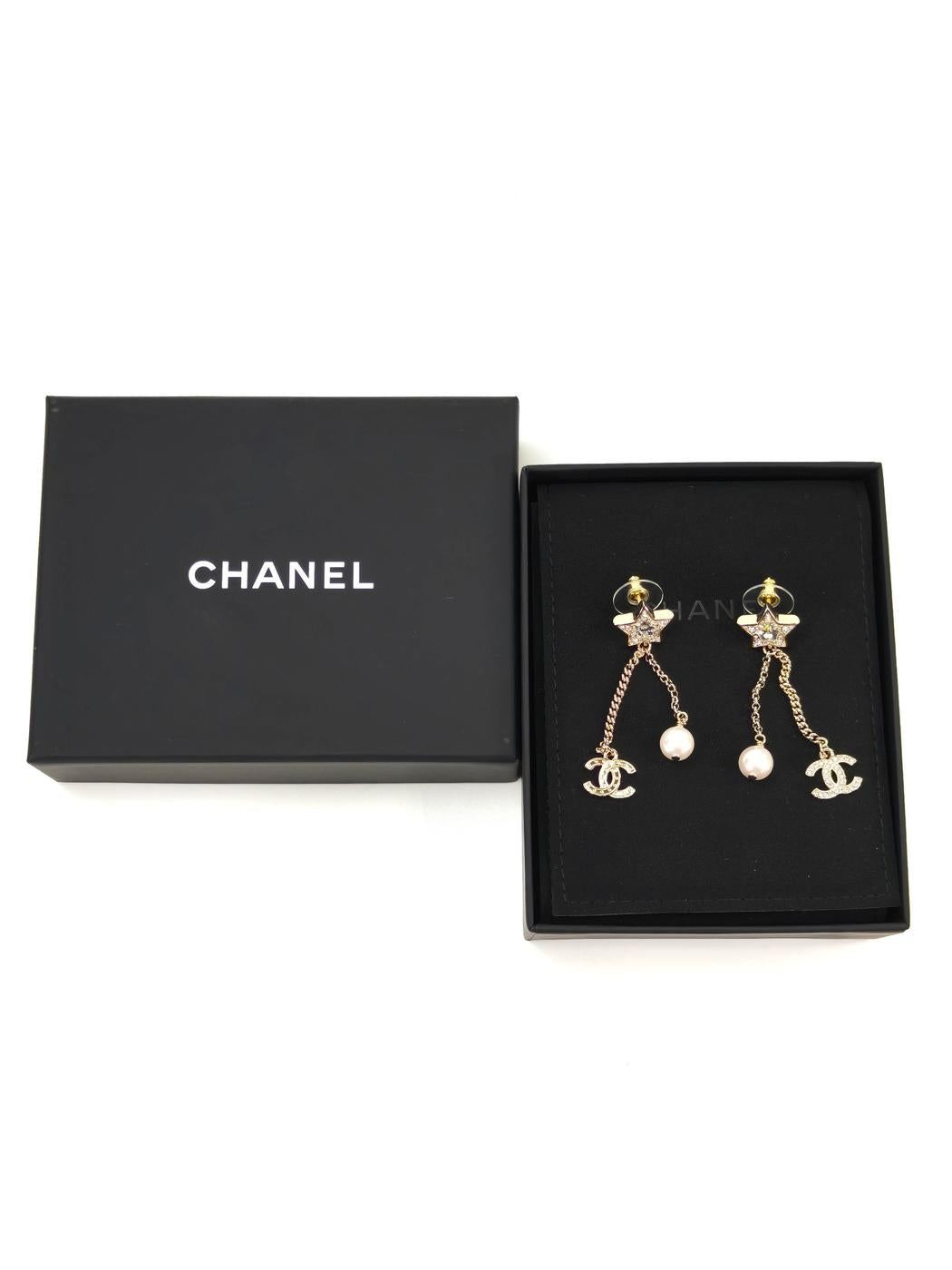 CHANEL シャネル スター 星 パール ピアス ゴールド 管理番号：10625