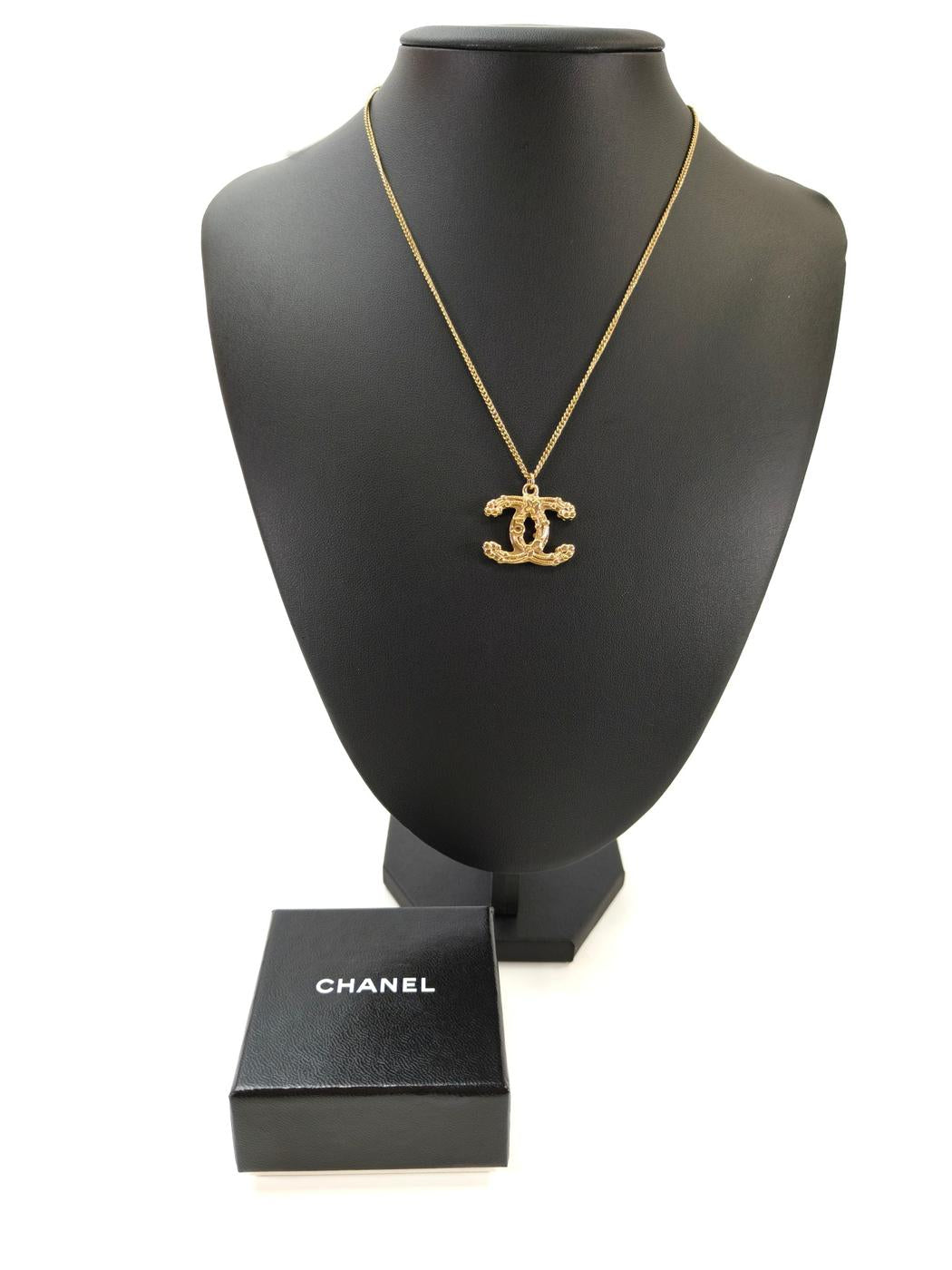 CHANEL 香奈儿 可可标志 No5 蝴蝶结 项链 金色 商品编号：10650
