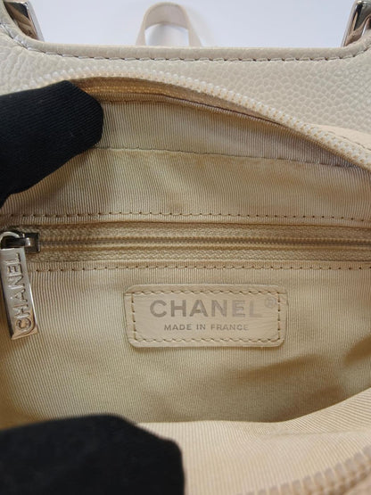 CHANEL 香奈儿 MATELASSE 菱格纹单肩包 斜挎包 迷你包 鱼子酱皮 米色 管理编号：10685
