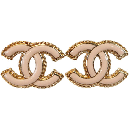 CHANEL 香奈儿 双C标志耳环 金色×粉色 型号：10754