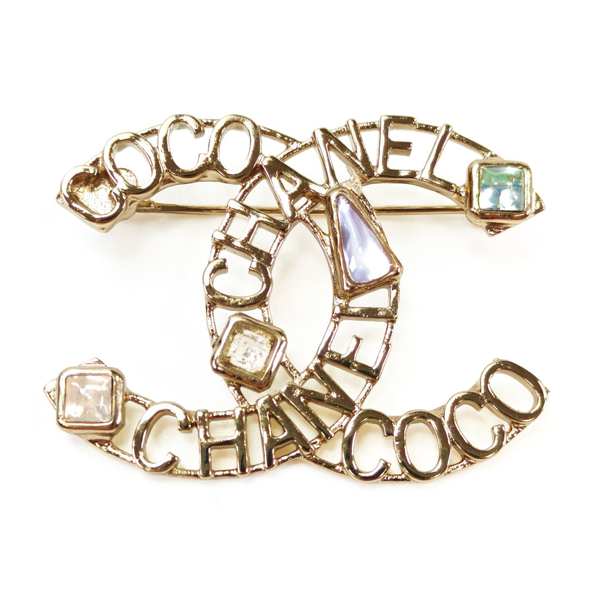 CHANEL Coco Mark Brooch Rhinestone Gold Product number: 10848