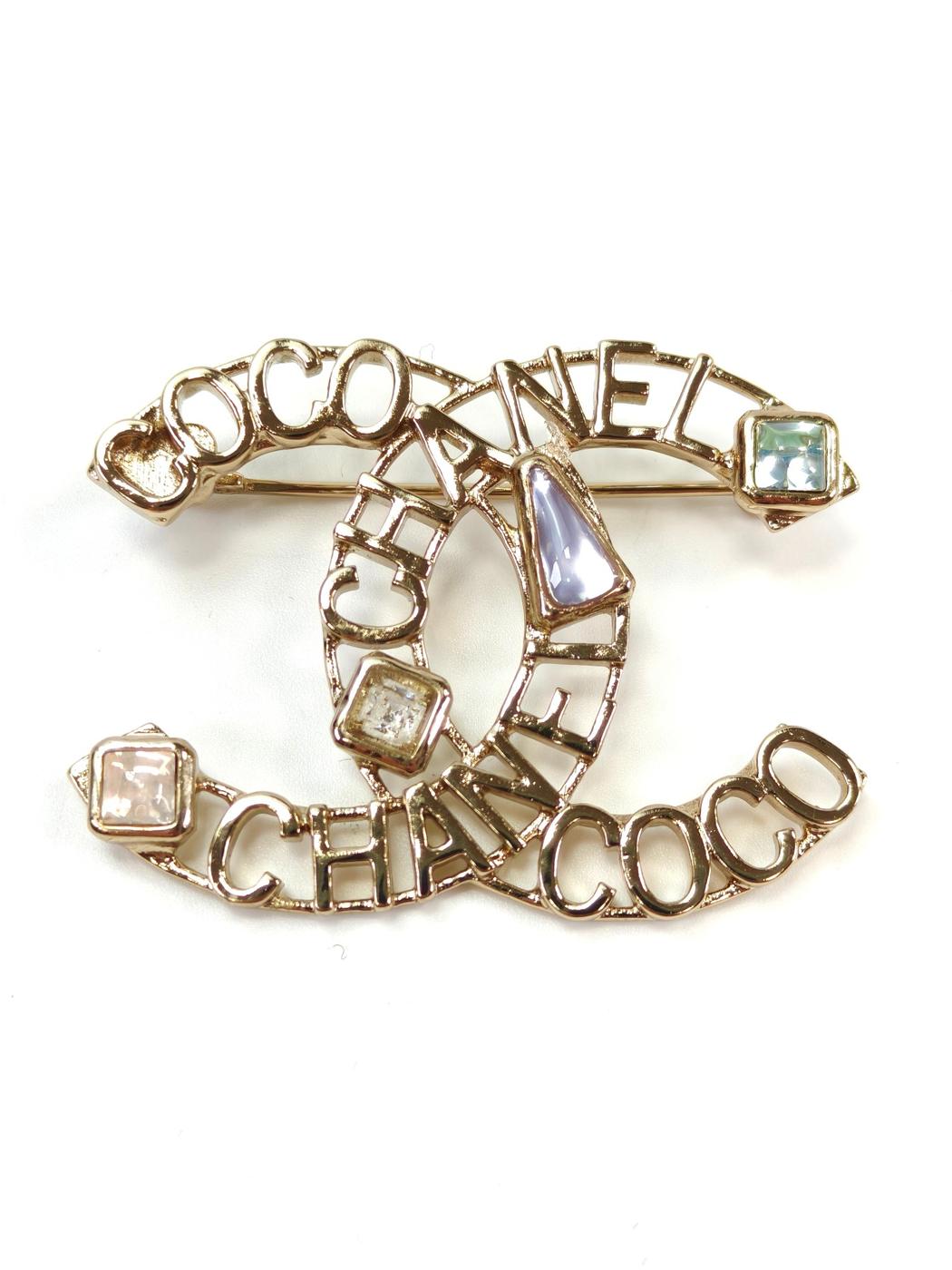 CHANEL Coco Mark Brooch Rhinestone Gold Product number: 10848