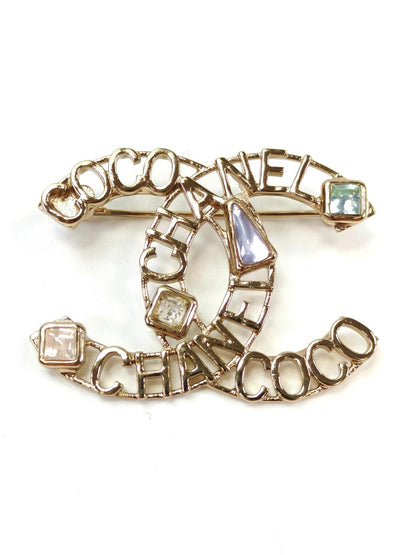 CHANEL Coco Mark Brooch Rhinestone Gold Product number: 10848