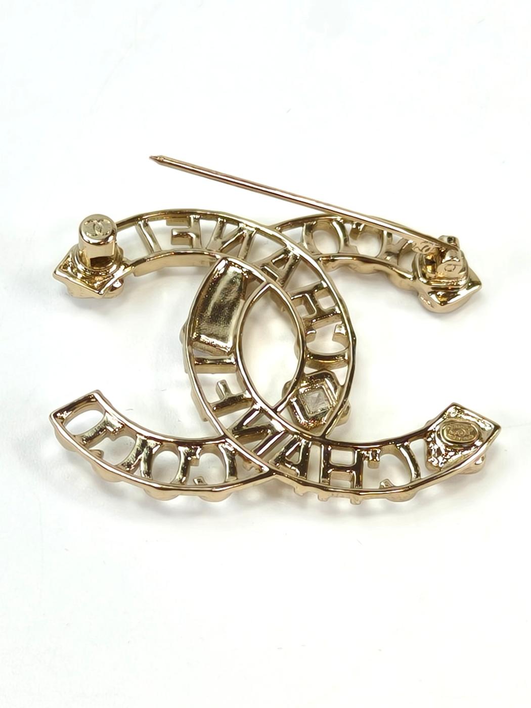 CHANEL Coco Mark Brooch Rhinestone Gold Product number: 10848