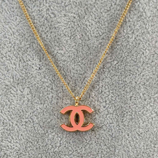 CHANEL シャネル ココマーク ネックレス ゴールド×ピンク 管理番号：10850