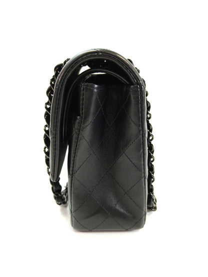 CHANEL 香奈儿 Matelasse 25 双翻盖链条包 羊皮 黑色 管理编号：10889