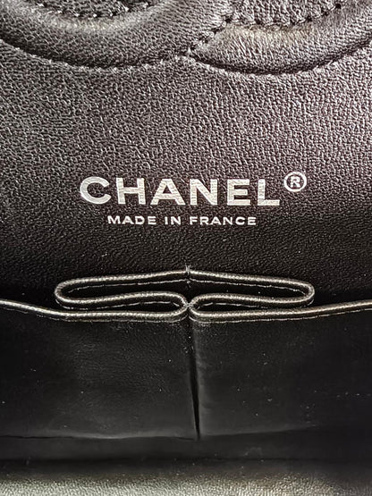 CHANEL 香奈儿 Matelasse 25 双翻盖链条包 羊皮 黑色 管理编号：10889