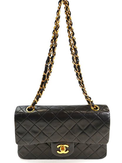 CHANEL マトラッセ ダブルフラップ Wチェーン ショルダーバッグ 黒 管理番号：10906