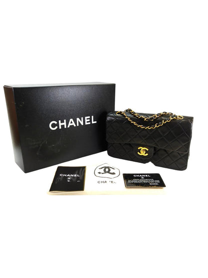 CHANEL マトラッセ ダブルフラップ Wチェーン ショルダーバッグ 黒 管理番号：10906