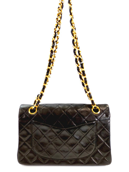 CHANEL マトラッセ ダブルフラップ Wチェーン ショルダーバッグ 黒 管理番号：10906